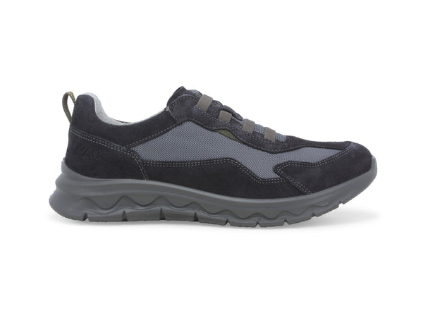 Melluso Scarpa Uomo Casual Blu in Camoscio e Tessuto con Lacci Elastici Blu U15539-242715